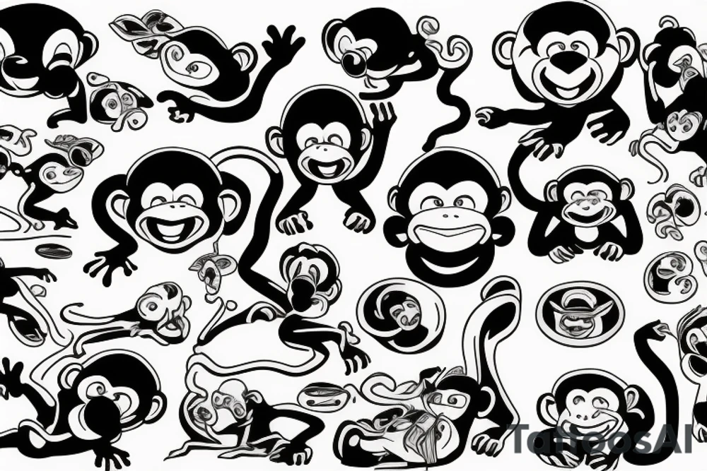 Monkey happy tattoo idea