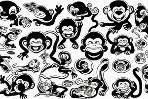Monkey happy tattoo idea