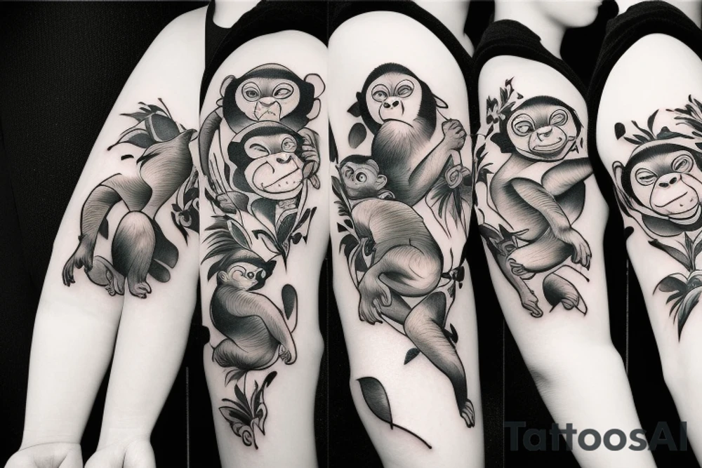 Monkey happy tattoo idea