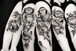 Monkey happy tattoo idea