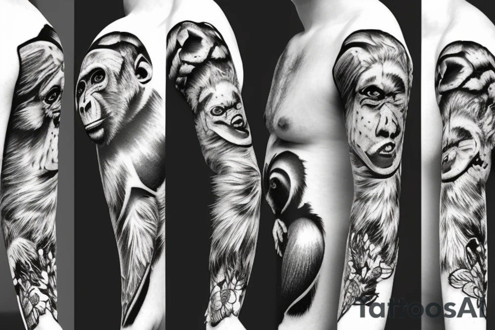Monkey happy tattoo idea