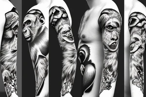 Monkey happy tattoo idea