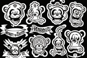 Monkey happy tattoo idea