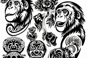 Monkey happy tattoo idea