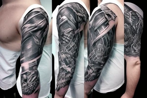 A sleeve with Sub-zero from Mortal Kombat and Spyro tattoo idea