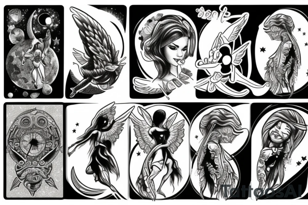angel on the moon tattoo idea
