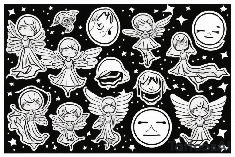 angel on the moon tattoo idea