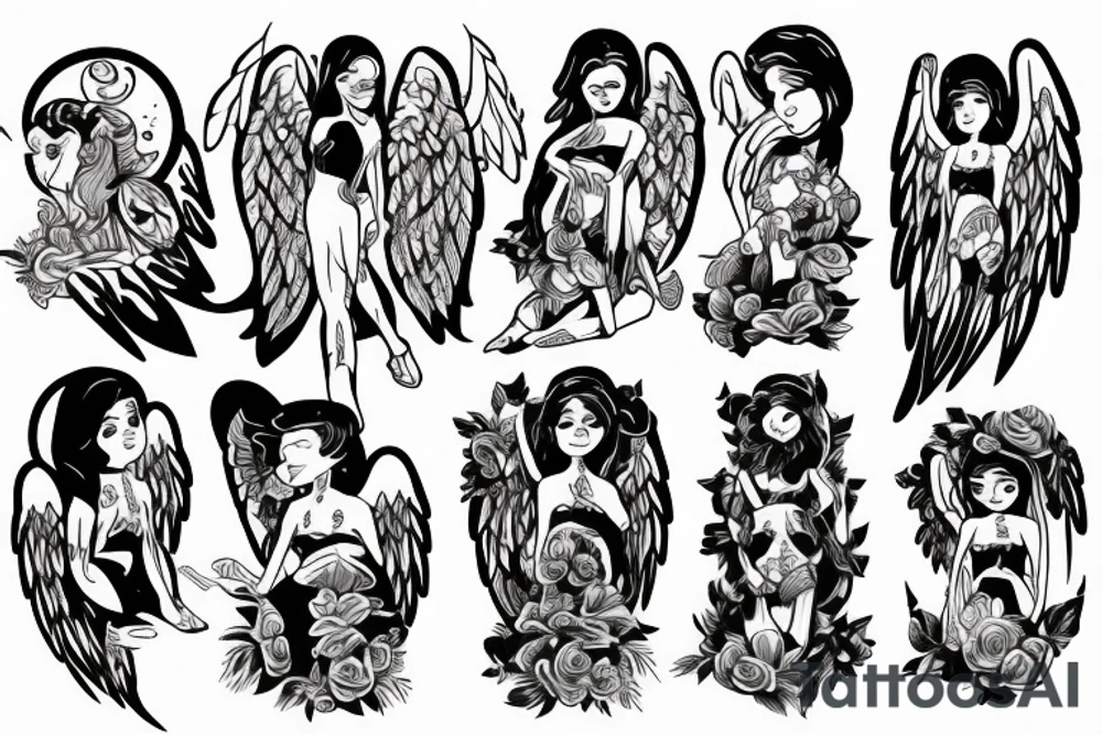 angel on the moon tattoo idea