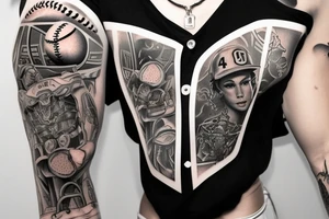 Number 8 like on a baseball jersey with nice background detail. There is a rubber bracelet layed over it as well tattoo idea