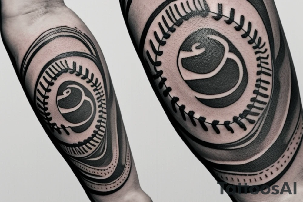 Number 8 like on a baseball jersey with nice background detail. There is a rubber bracelet layed over it as well tattoo idea
