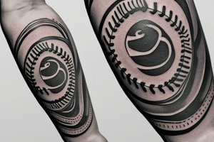 Number 8 like on a baseball jersey with nice background detail. There is a rubber bracelet layed over it as well tattoo idea