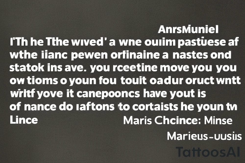 1- Include the word “Marcis” for my daughter Marine and Christine 
2- Incorporate Japanese culture 
3- I love ancient rome and the teachings and ancients wisdom Marcus Aurelius / stoicism, particularly as radical acceptance of things that are outside your control. This quote will explain it best: You have power over your mind- not outside events. realise this and you will find strength
4- I love books, reading and learning 
5- I’ve been going to therapy for a year and I learned to love and appreciate myself tattoo idea