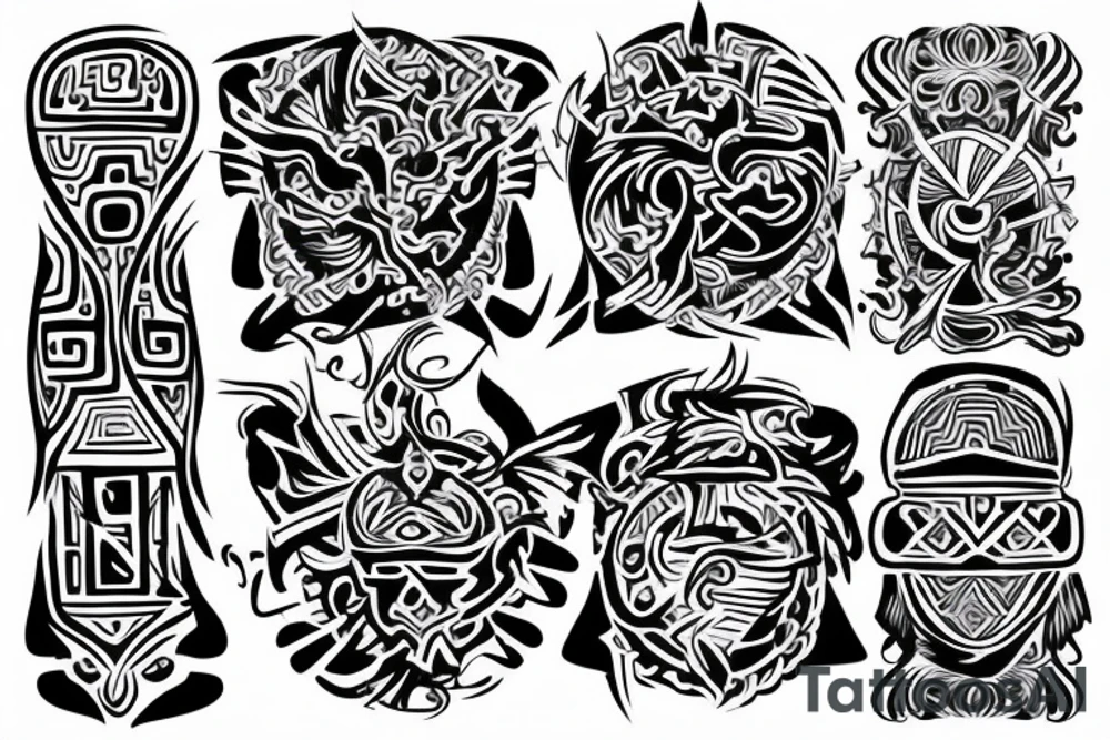 Tattoo design with duality symbol and number 8 in it tattoo idea