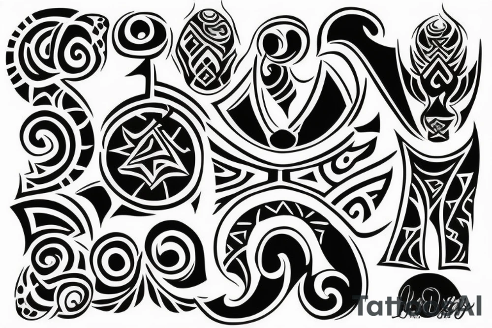 Tattoo design with duality symbol and number 8 in it tattoo idea