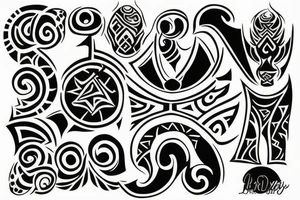 Tattoo design with duality symbol and number 8 in it tattoo idea