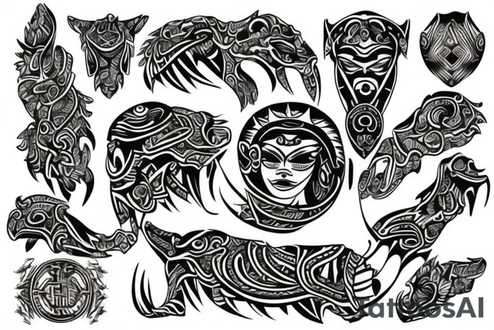 Tattoo design with Persistent Resilent Integrity tattoo idea