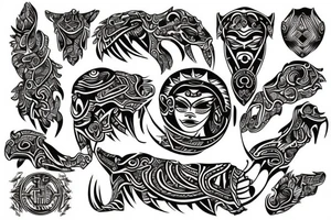 Tattoo design with Persistent Resilent Integrity tattoo idea