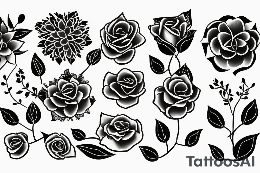 shower, flowers, growth tattoo idea