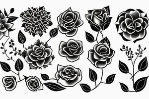shower, flowers, growth tattoo idea