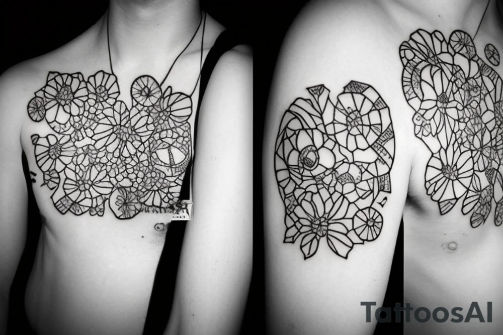 The city the 1975 shower flowers growth tattoo idea
