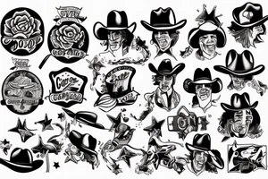 Cowboy American traditional tattoo idea