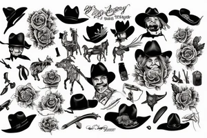 Cowboy American traditional tattoo idea