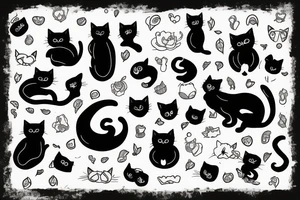 Black cat mixed with a B tattoo idea