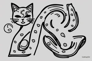The letter B forming a cat tattoo idea