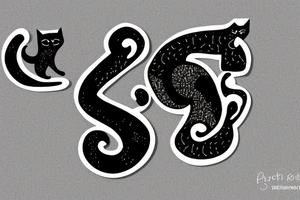 The letter B forming a cat tattoo idea