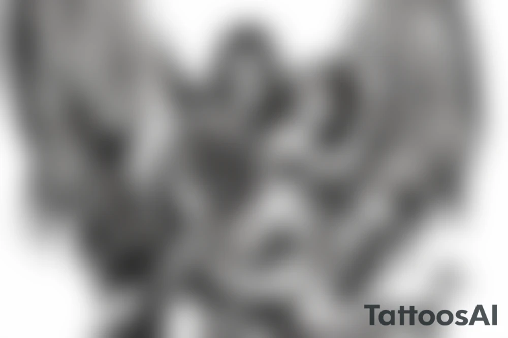 Angel fighting With devil Good vs evil heaven and hell angels Demons stairway to Heaven archangel guardian angel tattoo idea
