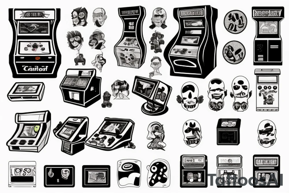 insert coin arcade tattoo idea