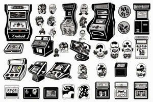 insert coin arcade tattoo idea