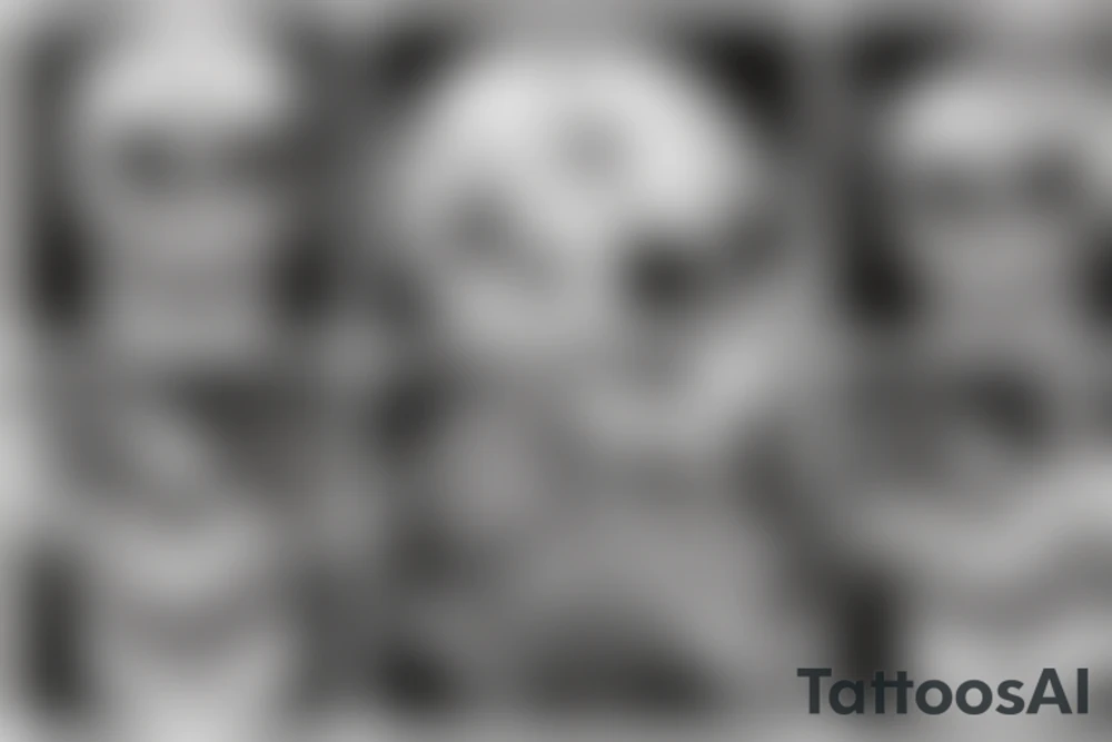 Skeleton head smoking cigarette. tattoo idea