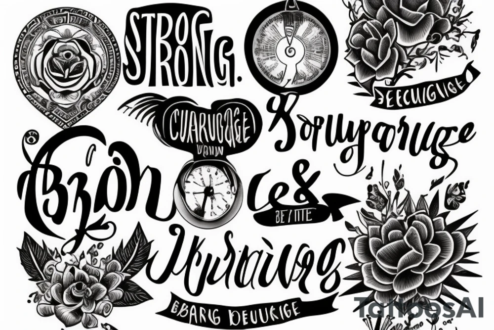 The phrase: Be strong and courageous tattoo idea