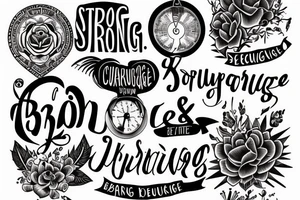 The phrase: Be strong and courageous tattoo idea