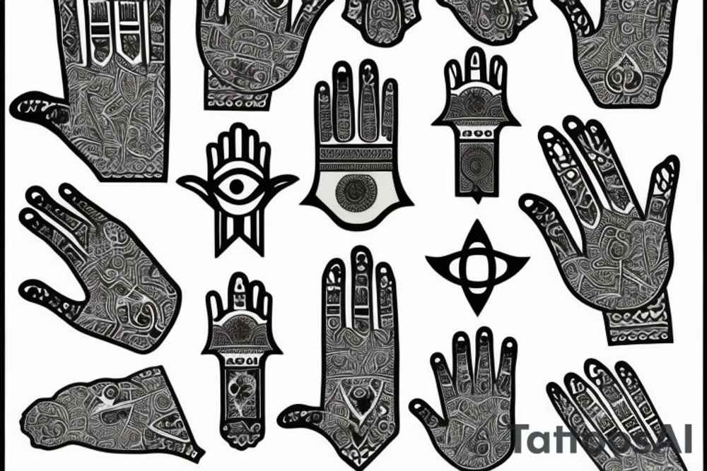 Hamsa hand tattoo idea