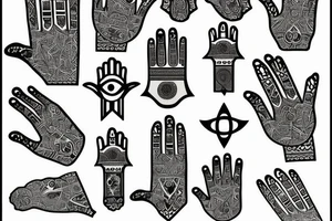 Hamsa hand tattoo idea