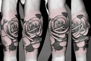 half sleeve forearm tattoo with roses  and dates tattoo idea