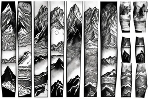 Mountains, snowboard tattoo idea