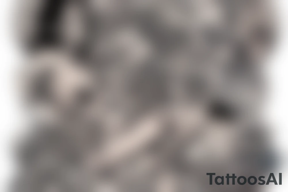 Topless diver pinup tattoo idea