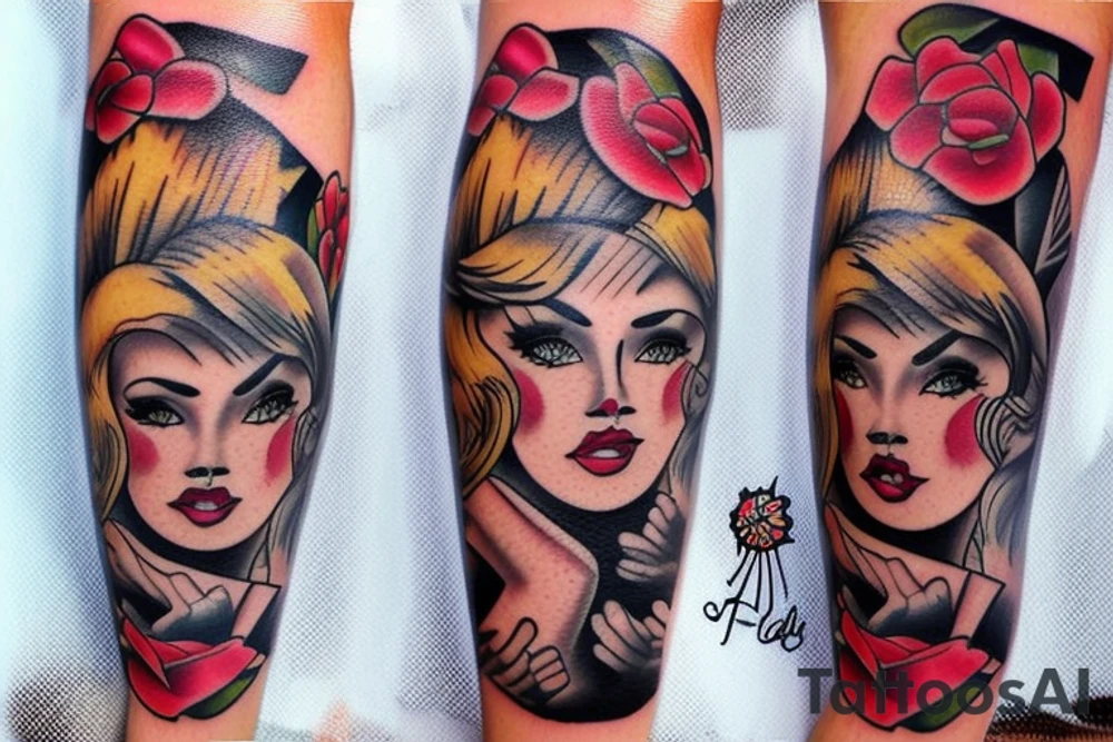 Pinup girl tattoo idea