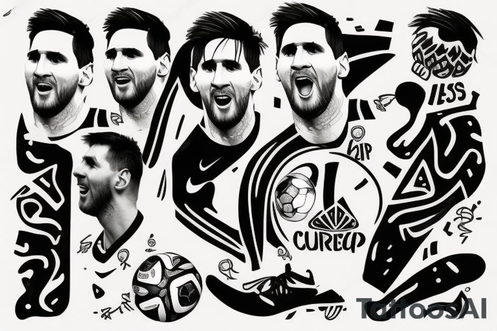 messi with world cup number 10 tattoo idea