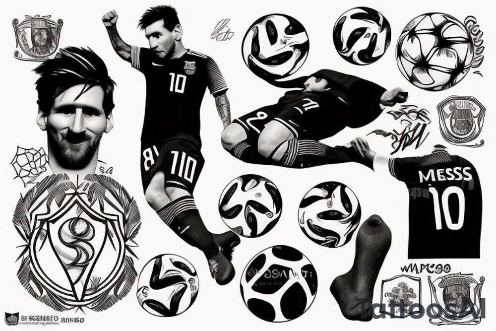 messi with world cup number 10 tattoo idea