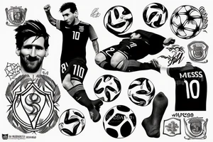 messi with world cup number 10 tattoo idea