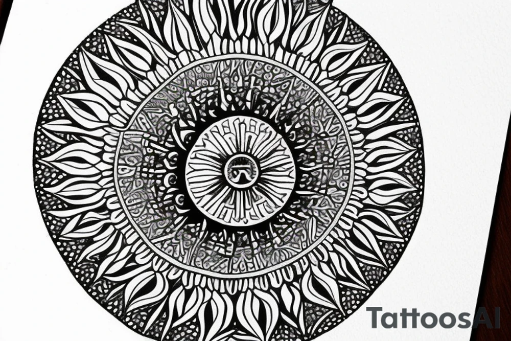 Mandala sun with diamonds hanging from it. tattoo idea Mandala sun with diamonds hanging from it. tattoo idea