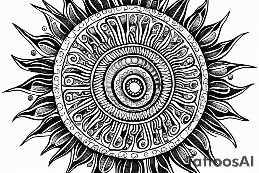 Mandala sun with diamonds hanging from it. tattoo idea Mandala sun with diamonds hanging from it. tattoo idea
