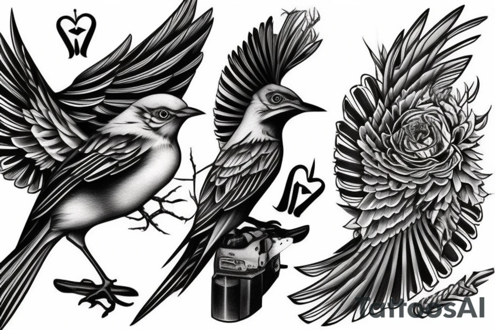 mockingbird death skating tattoo idea