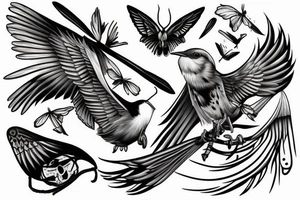 mockingbird death skating mom tattoo idea