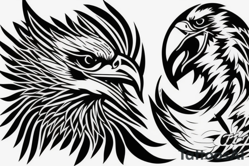 Eagle with knife tattoo idea