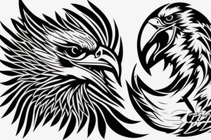 Eagle with knife tattoo idea